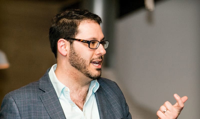 Corey Blake Emceeing at an Event