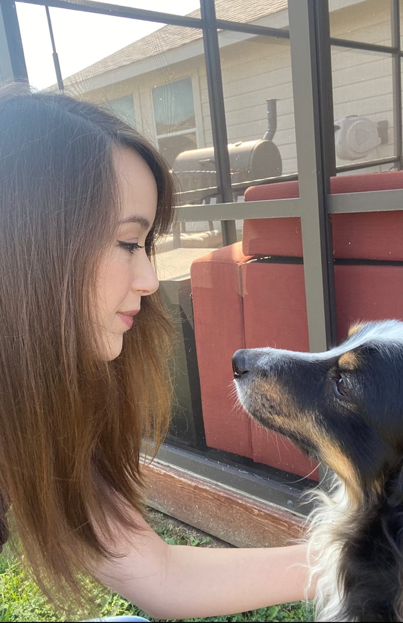 Devout Lover of Language Meet RTC Proofreader Adrian Bumgarner adrian and her dog