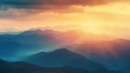 Core Valiance - Mountains Blues Oranges Adobe Stock 803571086 1500w